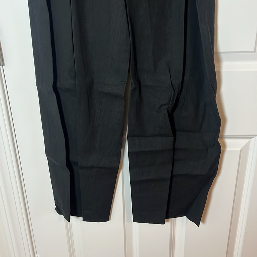 VINCE Women's L Black Straight Leg Linen Blend Pull On Slacks V963722291 Stretch - Picture 4 of 8